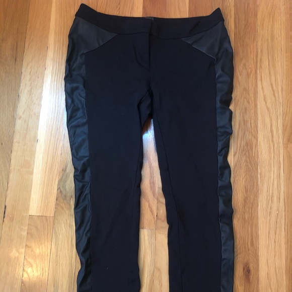 Ann Taylor Ponte Knit Skinny Leg w/ Leather - Picture 1 of 2